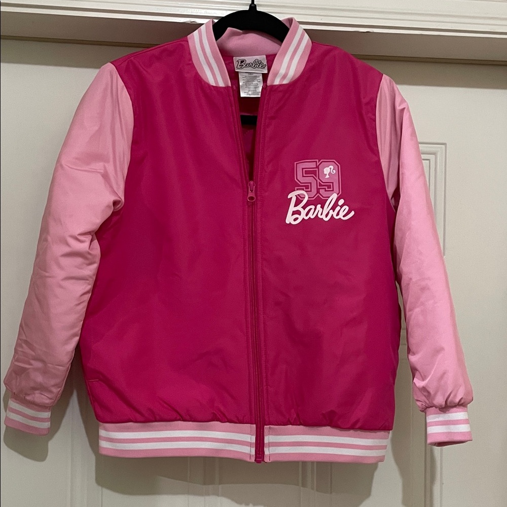 Barbie Two-Tone Pink Kids Puffer Jacket